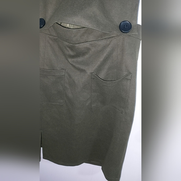 Vintage Korean 2 Piece Set - Olive Green Monochrome Skirt and Top - Picture 4 of 5